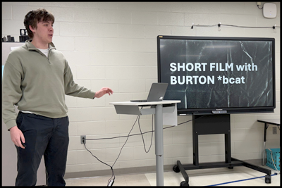 student presenting