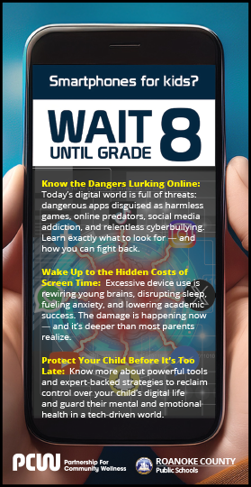 cellphone with a Wait until 8 heading